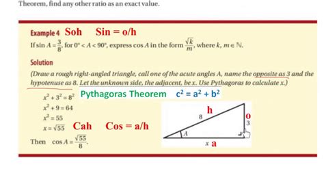 Lc Hl Expressing One Trigonometric Ratio And Another Using Pythagoras