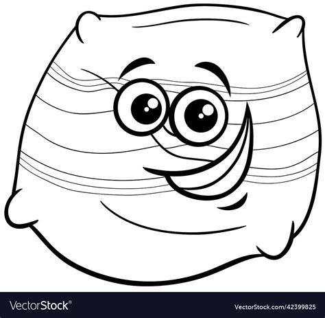 Funny Pillow Clip Art Cartoon Coloring Page Vector Image, 57% OFF