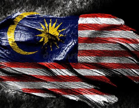 Malaysia Flag Waving on the Wind Stock Illustration - Illustration of ...