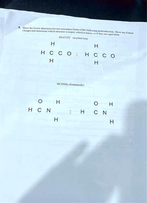 SOLVED: Draw the Lewis structures for two resonance forms of the ...