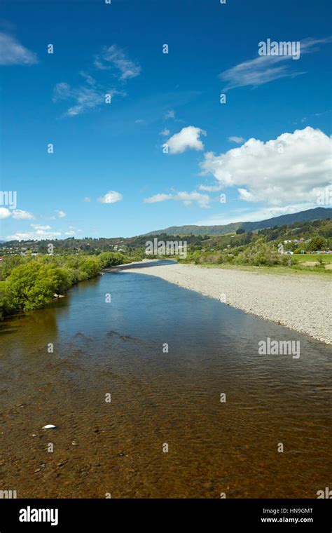 Hutt River Upper Hutt Wellington North Island New Zealand Stock