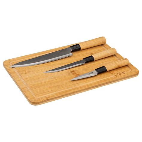 Black bamboo" cutting board and knives Furniture for Professionals - Decoration Brands