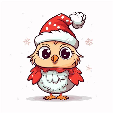 Premium Vector Christmas Bird Isolated On White Background