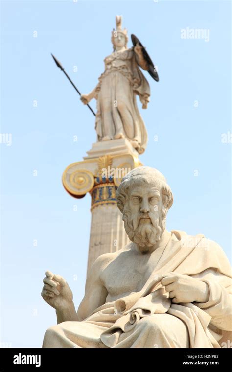 Statue Of Plato From The Academy Of Athensgreece With The Statue Of