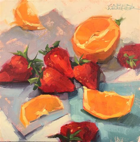 Karen Werner Juicy Fruit Original Fine Art Food Painting Abstract