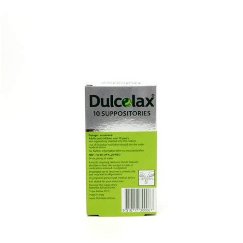 Dulcolax Suppository Adult 10mg Pack of 10 - SSS Australia - SSS ...