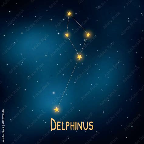 delphinus constellation   night sky  stars  blue background