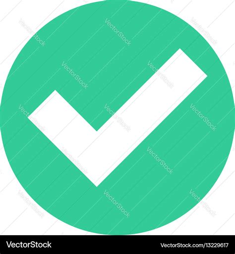 Flat check mark icon addition circle sign Vector Image