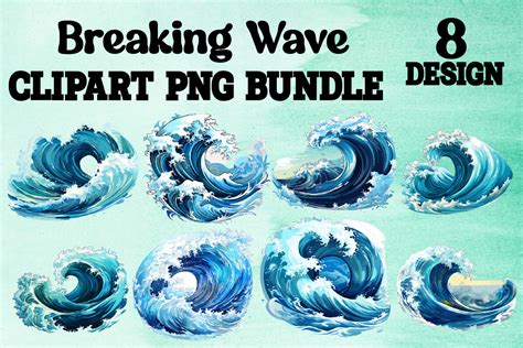 Breaking Wave Clipart Graphic by Vintage · Creative Fabrica