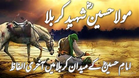 Mola Husain A S Ki Shahadat Imam E Husain A S Kay Akhiri Alfaz