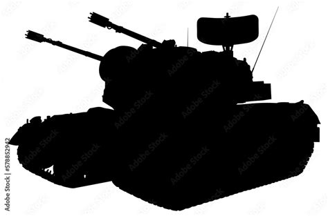 German Self Propelled Anti Aircraft Gun Gepard Tank Silhouette German