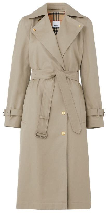 Burberry Cotton Gabardine Belted Trench Coat Shopstyle