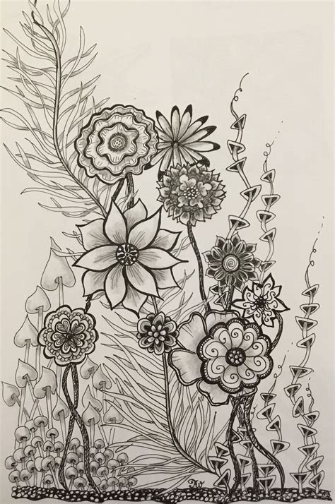 Zentangle inspired garden by Tracy Anne Wilkinson | Zentangle patterns ...