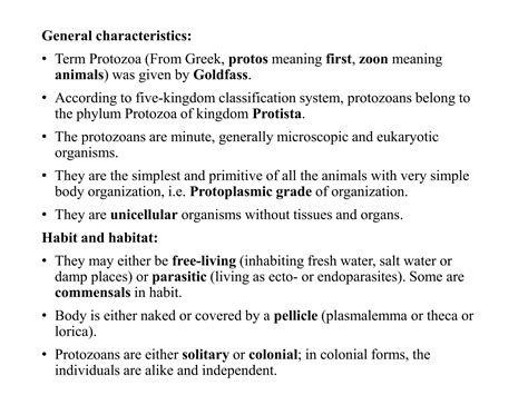 General Characteristics And Classification Of Phylum Protozoa Ppt Free Download