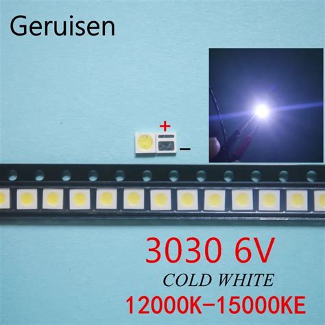 100PCS LED Backlight High Power LED 1 8W 3030 6V Cool White 150 187LM