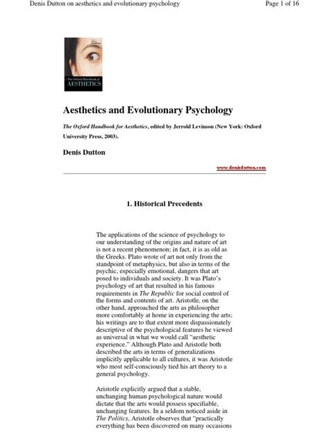 Aesthetics And Evolutionary Psychology Pdf Aesthetics Sexual Selection