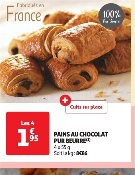 Promo Pains Au Chocolat Pur Beurre X G Chez Auchan