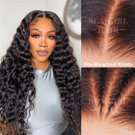 Pre Bleached Water Wave Wear Go Wig 6x4 Hd Lace Closure 180 Density