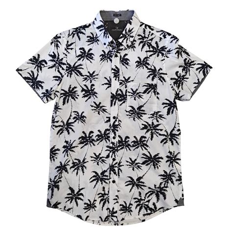 Camisa Hawaiana Ocean Pacific Palm White Slim Fit Tienda Online