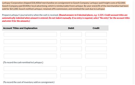 Solved Larkspur Corporation Shipped Of Merchandise On Chegg