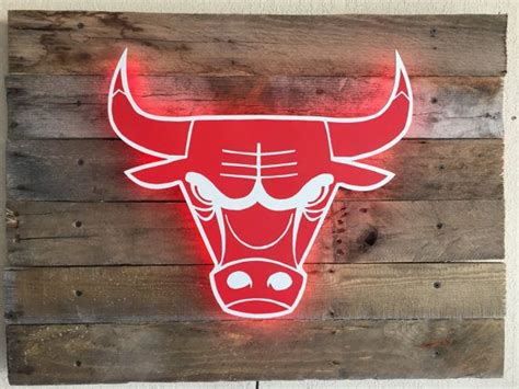 Chicago Bulls Metal Sign With Led Lights On By 956custommetalsigns