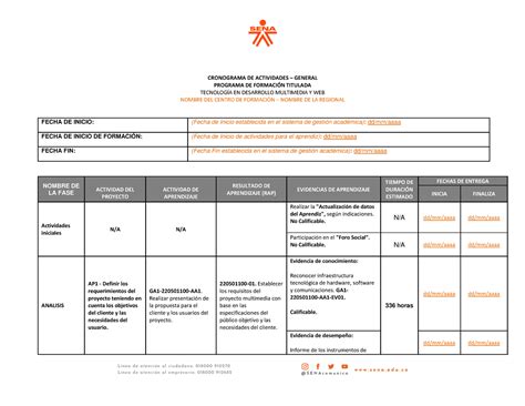 Cronograma Jeje Cronograma De Actividades General Programa De