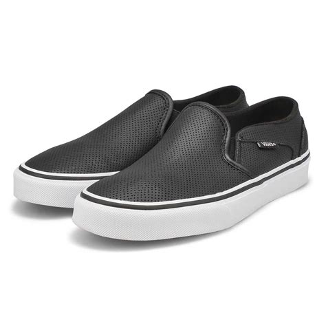 Vans Women S Asher Perferated Leather Slip On Softmoc