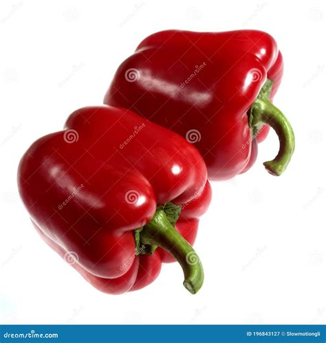 Pimenta Vermelha Doce Capsicum Annuum Legumes Fundo Branco Imagem