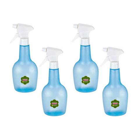 Kit 4 Borrifador De Água Pulverizador Manual 580 Ml Azul Sanremo