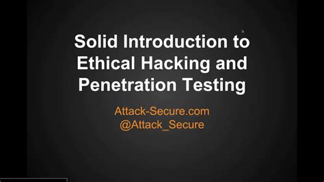 Ethical Hacking Introduction Education Online Academy Youtube