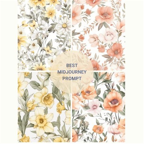 Midjourney Prompts For Seamless Floral Digital Paper Ai Pastel Etsy