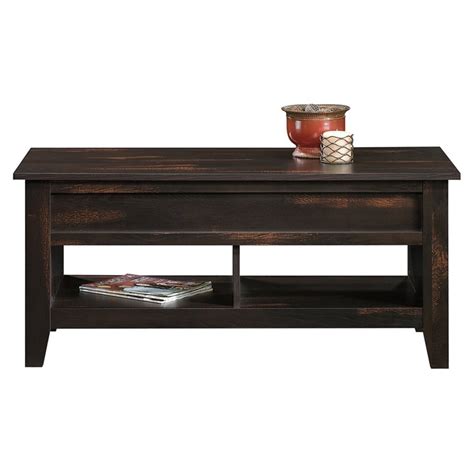 Sauder Dakota Pass Engineered Wood Lift Top Coffee Table In Char Pine Brown