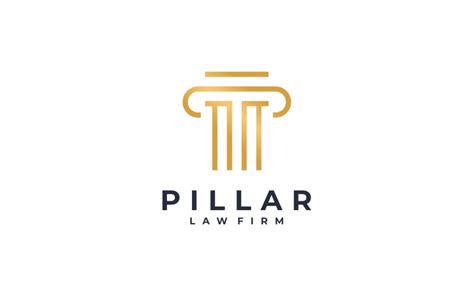 Pillar Law Firm Attorney Gold Logo Templatemonster