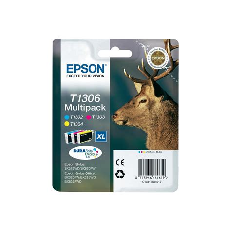 Epson Stag Multipack Cerf T1306 Encre Durabrite Ultra C M J Xl