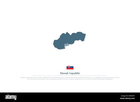 Slovak Republic Isolated Map And Official Flag Icon Vector Slovak