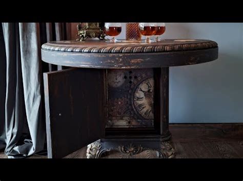 Restyled Chippendale Cellarette Humidor Table Table Cellarette Cave