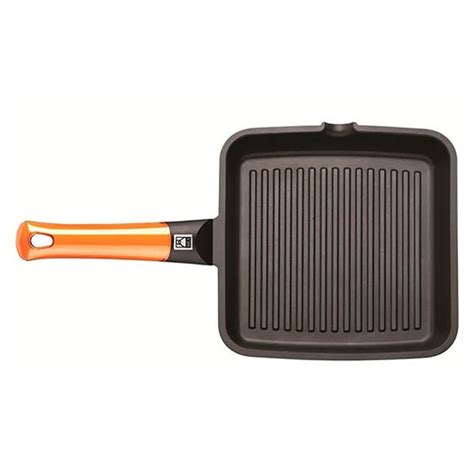 Square Grill Pan Aluminum 28x28 Cm Efficient Orange BRA