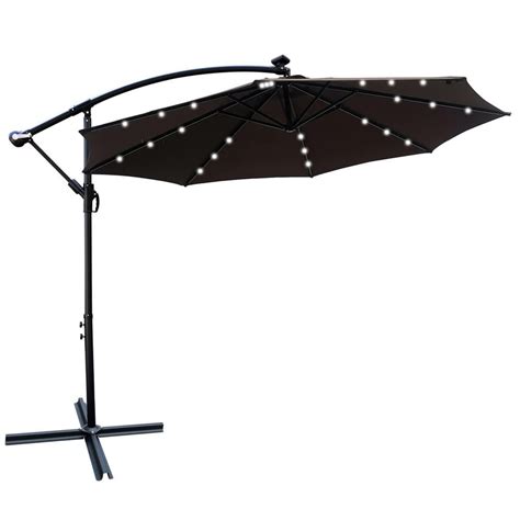 Sudzendf 10 ft. Outdoor Patio Umbrella Solar LED Lighted Sun Shade ...