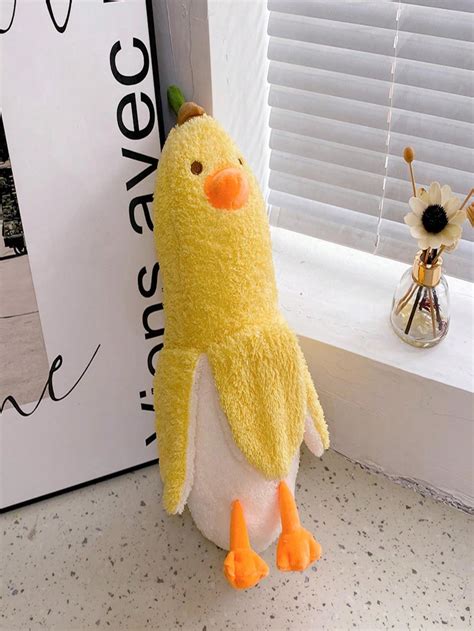 1pc Banana Duck Stuffed Animal Plush Toy Funny Banana Design Pillow