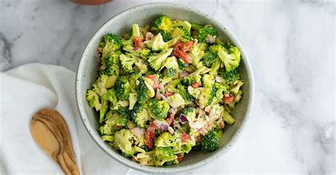 Crunchy Broccoli Salad With Lemon Tahini Dressing Bites Of Wellness