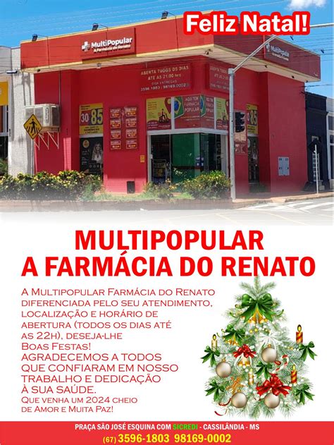 Cassilândia Urgente Natal 2023 Multipopular Farmácia do Renato