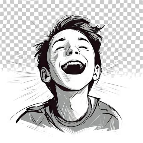 Premium Psd Laughing Boy Mocking Vector Sketch Cartoon Illustration