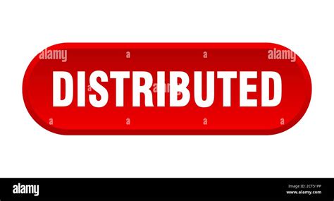 distributed button rounded sign isolated  white background stock