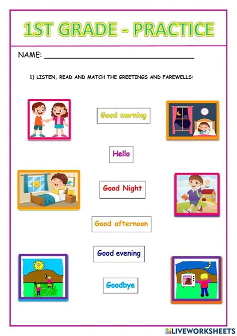 Ficha Pdf Online De Greetings And Farewells Para Grade Elemental