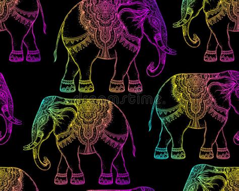 Indian Art Patterns Elephants