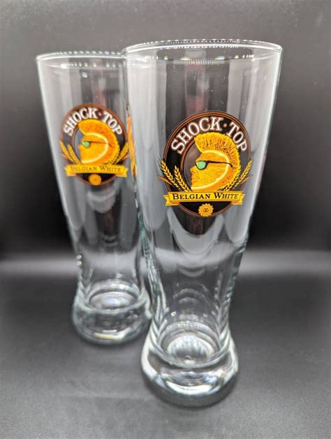 Shock Top Belgian White Beer Tap Glasses Set of 2 - Etsy