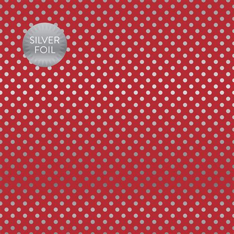 Red Silver Foil 12x12 Patterned Paper Echo Park Paper Co