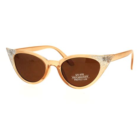 Womens Retro Vintage Style Glam Narrow Cat Eye Sunglasses Ebay