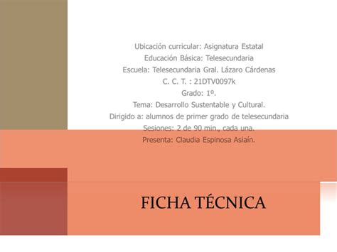 Ficha Tecn Para Slide PPT