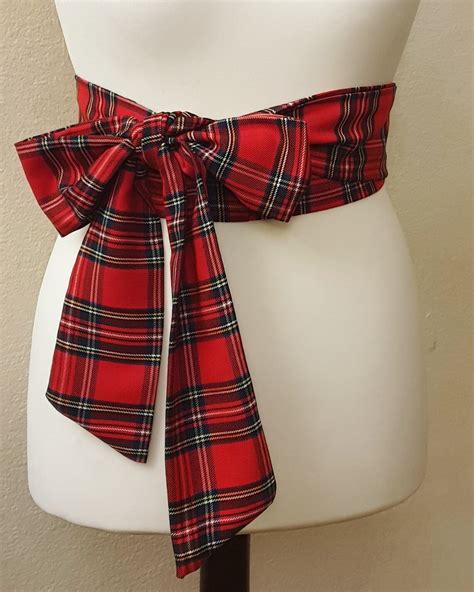 Womens Red Tartan Sash Scottish Tartan Plaid Sashes Etsy